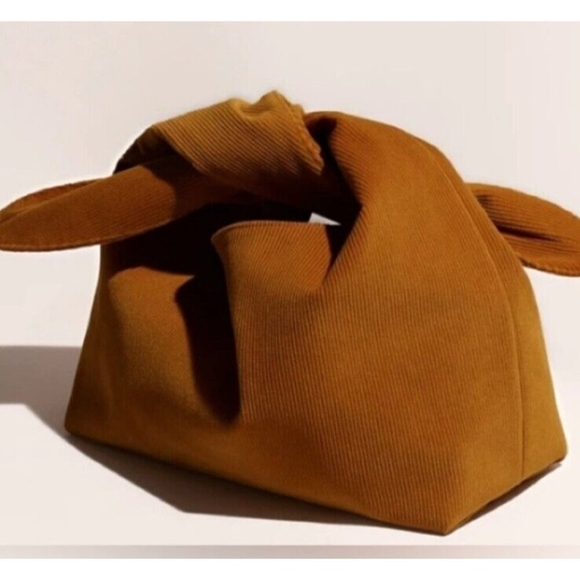 Merit Beauty Signature Cosmetic Makeup Bag Corduroy Tie Top Pouch Minimalist - Picture 3 of 13